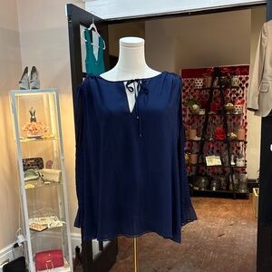 Diane Von Furstenberg blue silk blouse